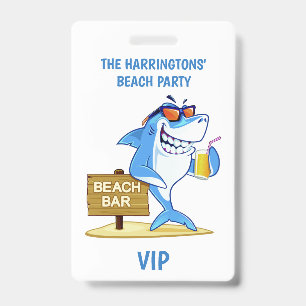 Custom text Beach Party badges