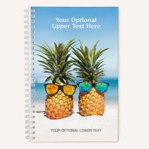 Custom Text Beach Pineapples Notebook