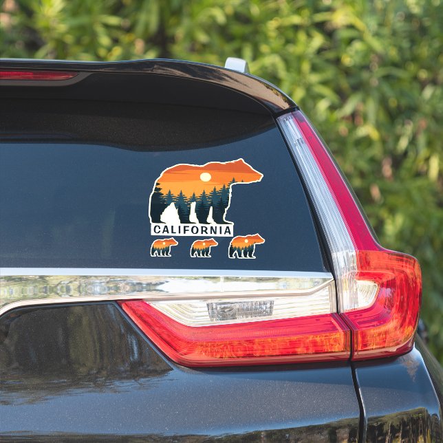 Custom text Bear Forest Stickers (Car Side)