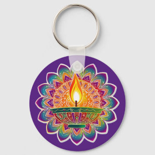 Custom text Beautiful Diwali  Keychain