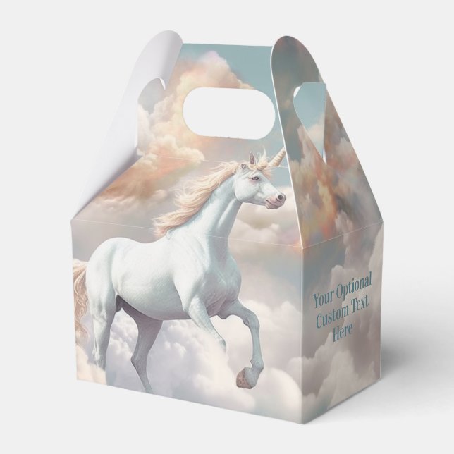 Custom Text Beautiful Unicorn Favor Box (Front Side)