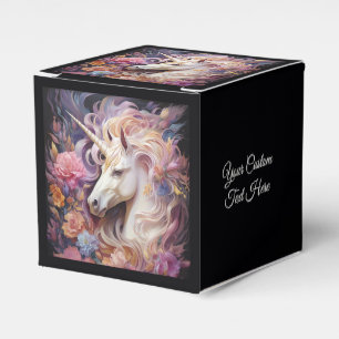 Custom Text Beautiful Unicorn Favor Box
