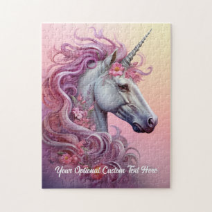 Custom Text Beautiful Unicorn Jigsaw Puzzle