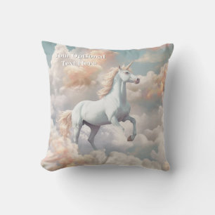 Custom Text Beautiful Unicorn Throw Pillow