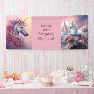 Custom Text Beautiful Unicorns Banner