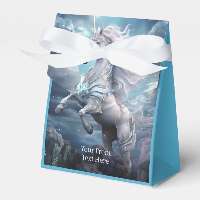 Custom Text Beautiful Unicorns Favor Box (Front Side)