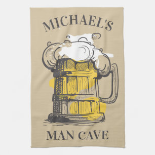Custom text Beer Ilustration Kitchen Towel