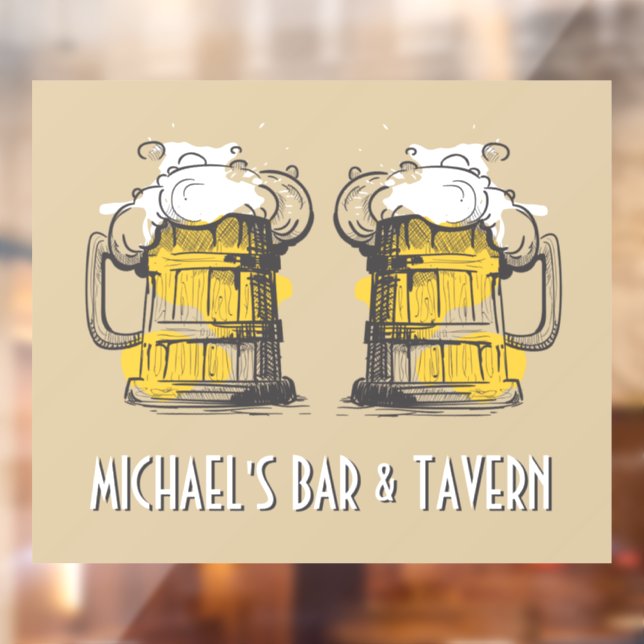 Custom text Beer Ilustration Window Cling (Sheet 2)