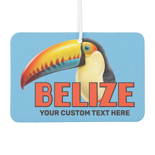 Custom Text BELIZE Toucan Air Freshener (Front)
