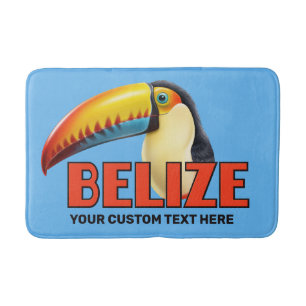 Custom Text BELIZE Toucan Bath Mat