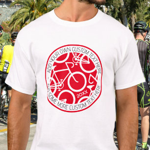 Custom Text Bicycle Red T-Shirt