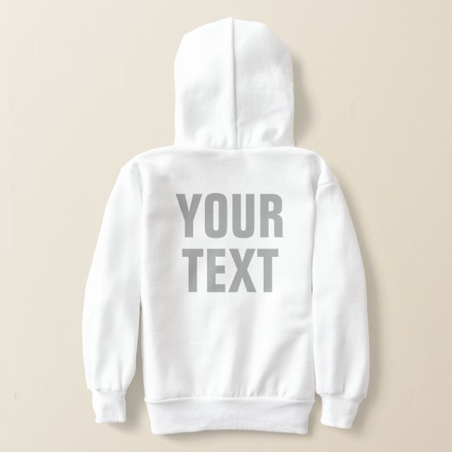 Custom Text Big Large Font White Both Sided Print (Laydown Back)