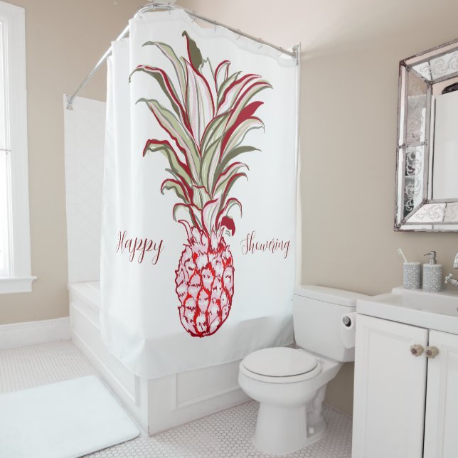 Custom text Big pineapple Pink White Cute (In Situ)