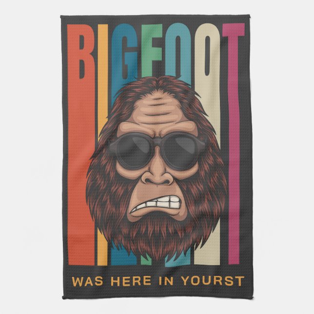 Custom Text Bigfoot Kitchen Towel (Vertical)