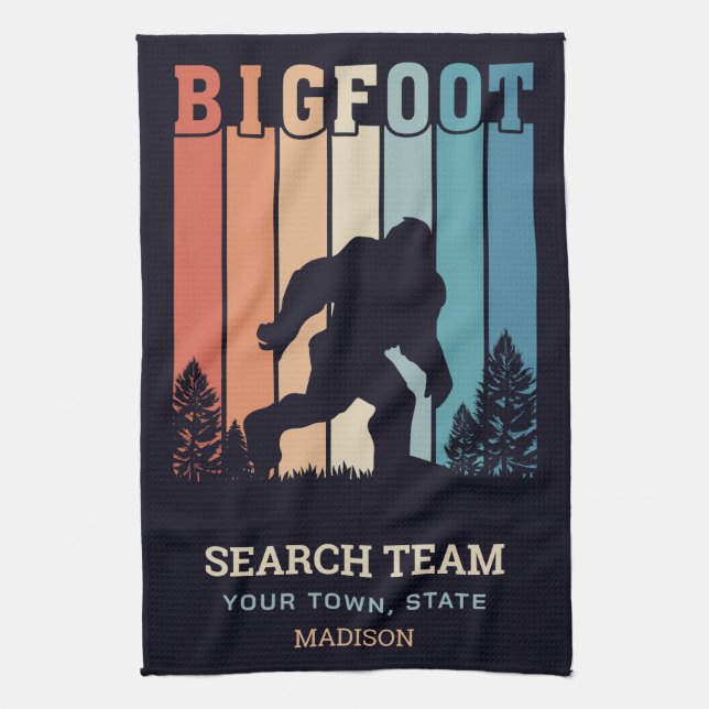 Custom Text Bigfoot Kitchen Towel (Vertical)