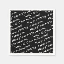 Custom text birthday Napkin