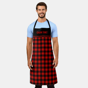 Custom Text Black and Red Buffalo Plaid Apron