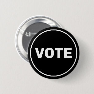 Custom Text Black and White Vote 2 Inch Round Button