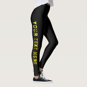 Custom Text Black Leggings for Stylish Comfort