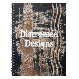 Custom Text Black Rusty Metal Grunge Photograph Notebook