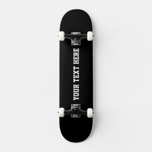 Custom Text Black Skateboard