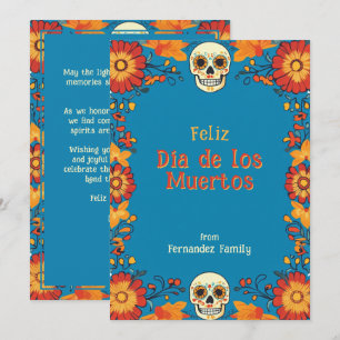 💀Custom text Blue Eternal Blossoms greeting card