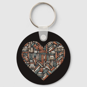 Custom Text Book Lover's Keychain