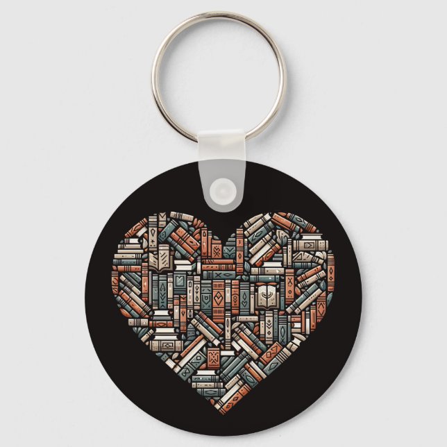Custom Text Book Lover's Keychain (Front)