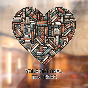 Custom Text Book Lover's Window Cling