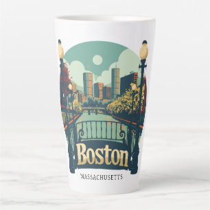 Custom Text Boston Massachusetts Latte Mug