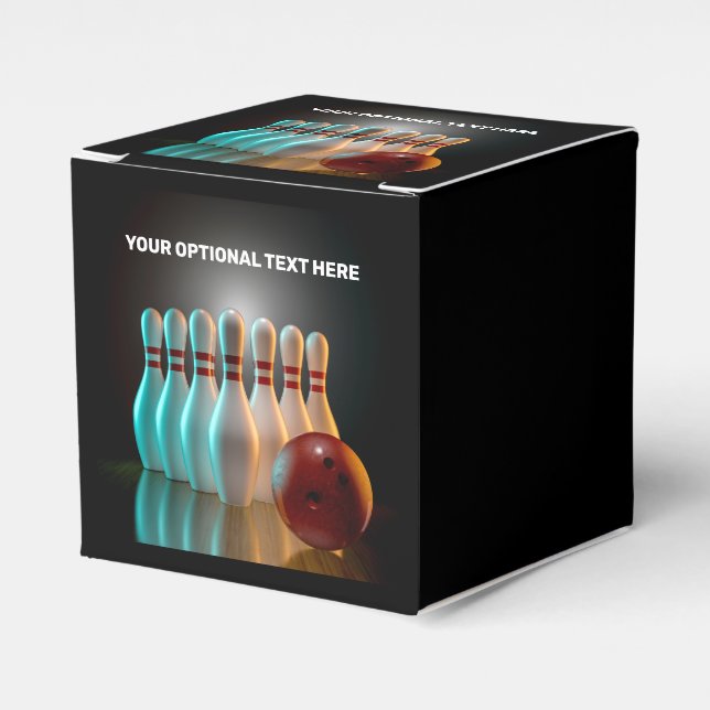 Custom Text Bowling Strike Favor Box (Front Side)