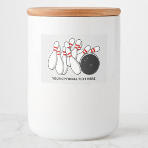 Custom Text Bowling Strike Food Label