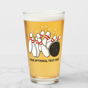 Custom Text Bowling Strike Glass
