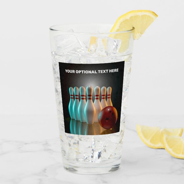 Custom Text Bowling Strike Glass (Back Ice)
