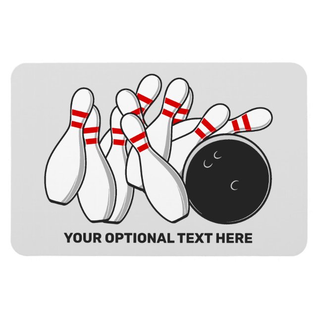 Custom Text Bowling Strike Magnet (Horizontal)