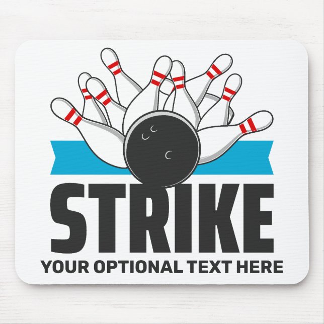 Custom Text Bowling Strike Mouse Pad (Front)