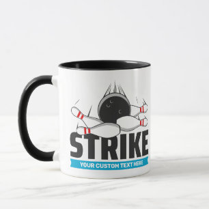 Custom Text Bowling Strike Mug
