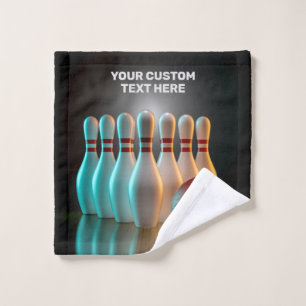 Custom Text Bowling Strike Wash Cloth