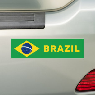 Custom Text Brazil Flag Bumper Sticker