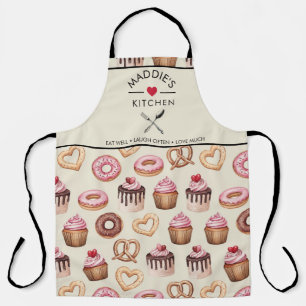 Custom Text Bread Baker Pattern Apron