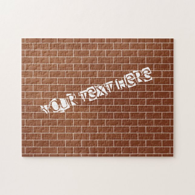 Custom Text Brick Wall Puzzle - Choose Modern Font (Horizontal)