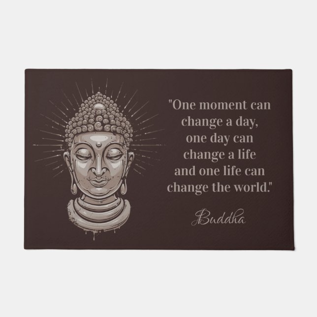 Custom text Buddha Quote door mat (Front)