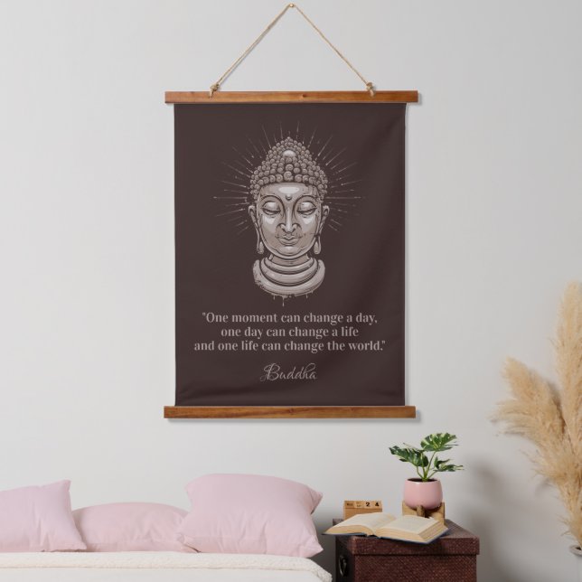 Custom text Buddha Quote Hanging Tapestry (Bedroom)