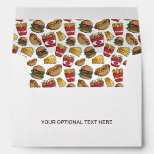 Custom Text Burger / Fast Food Lover Envelope