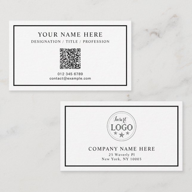 Custom Text Business Card with a Formal Touch (Front/Back)