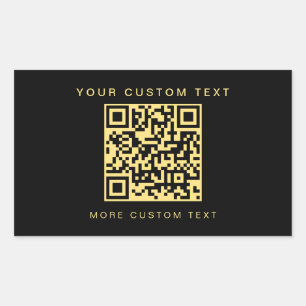 Custom Text Business QR Code Template Black & Gold Sticker