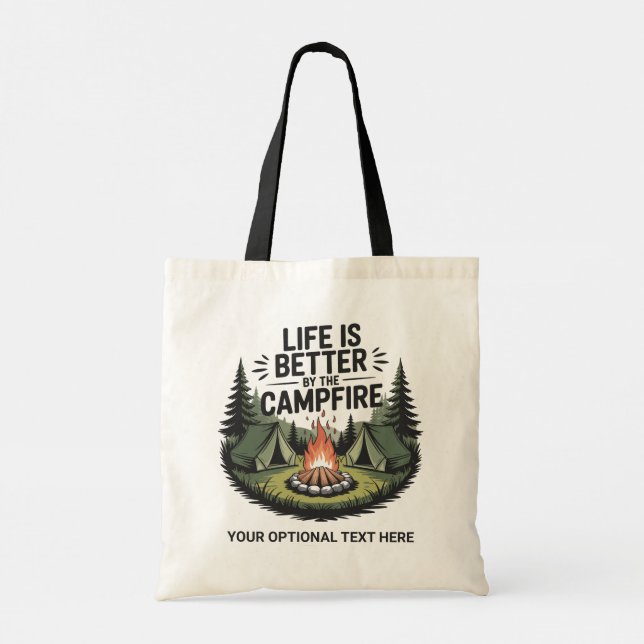 Custom Text Camping Tote Bag (Back)