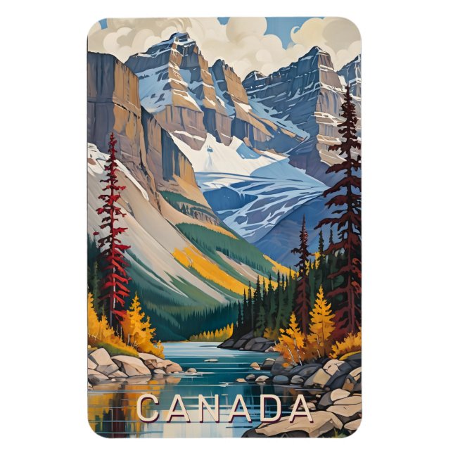 Custom Text Canada Travel Poster Magnet (Vertical)