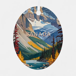 Custom Text Canada Travel Poster Metal Ornament