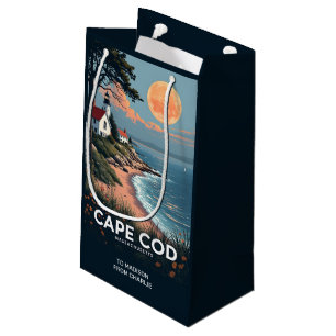 Custom Text Cape Cod Massachusetts Small Gift Bag